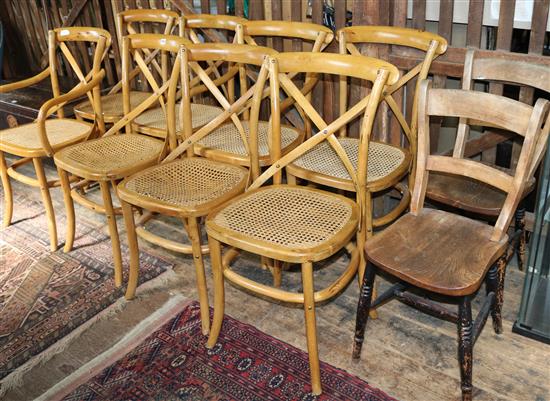 8 bentwood style chairs and 2 others